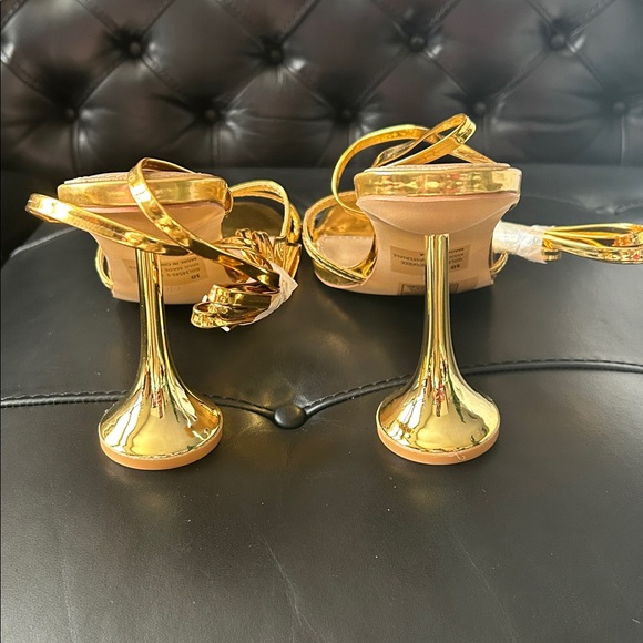 Fashion Nova Gold Strappy Heels size 10 New Authentic - Picture 9 of 10
